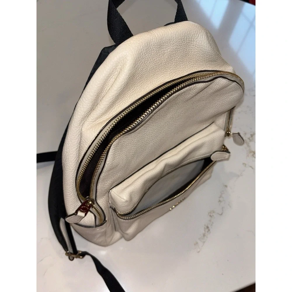 COACH Charlie Backpack Pebble Leather White Unisex Genuine Leather Bag 13x11x4 - Picture 7 of 16